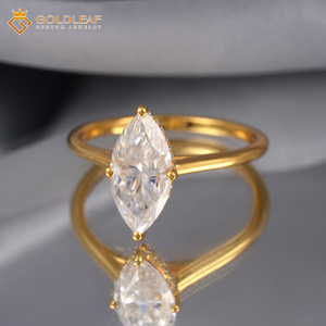 Goldleafgem Custom 1CT 2CT 3CT Marquise Cut Luxury Engagement Diamond Wedding <b>Ring</b> 14K Gold Plated Sterling <b>Silver</b> <b>925</b> - Product Image 3