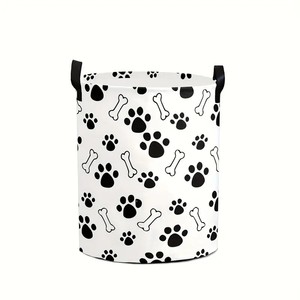 Panier à linge pliable avec motif de patte d'animal, panier de rangement pour vêtements et jouets, rectangulaire, en tissu non tissé - Product Image 5
