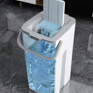 Serpillère automatique à essorage plat et seau de nettoyage, évite le lavage à la main, serpillère en microfibre, serpillère pour nettoyer le sol, serpillère paresseuse - Product Image 5