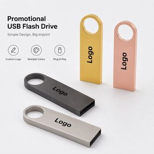Memoria USB Promocional con Logotipo Personalizado, Venta al por Mayor, Anillo Metálico, 4GB 8GB 16GB 32GB 64GB 128GB, Regalo Empresarial - Product Image 1