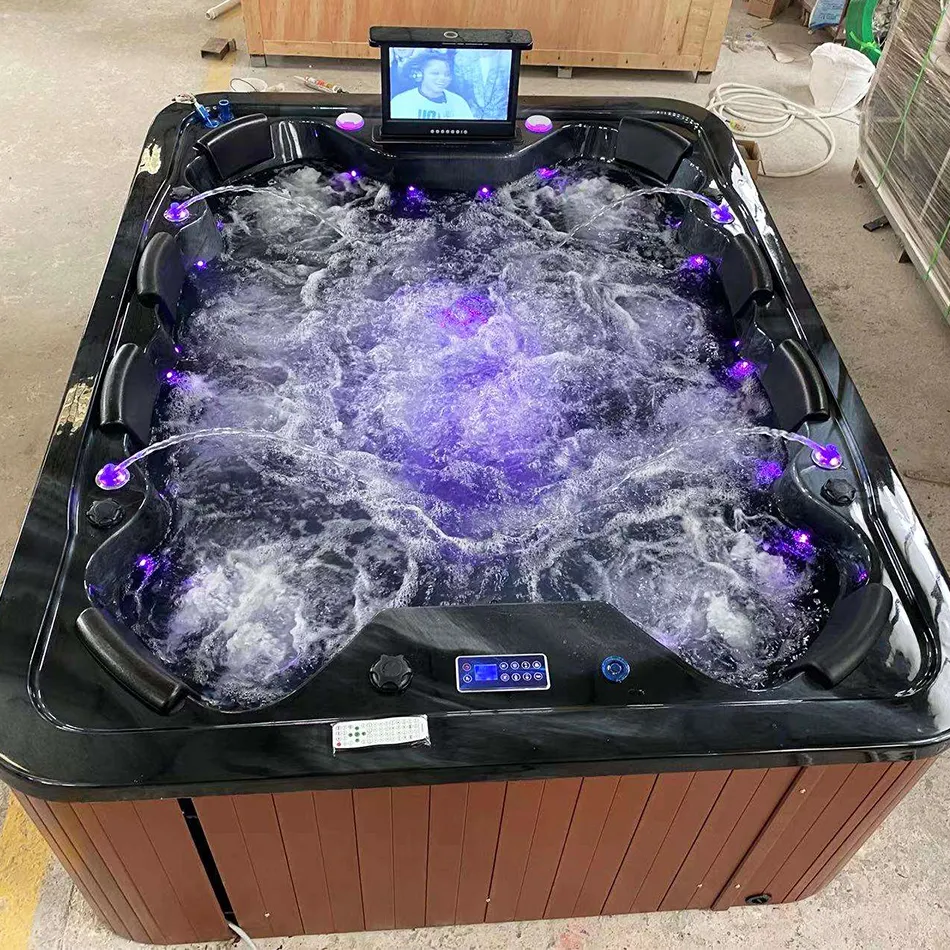 Best Outdoor Hydrotherapy Pool 8-Person Hot Tub by Top Brands Whirlpool Spa Tub with Massage for Garden or Bathroom Use