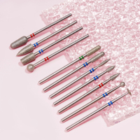 NOUVEAU Kit d'outils de manucure et pédicure avec embouts à double ligne en diamant naturel, logo personnalisé, embouts de ponceuse à ongles en carbure de diamant pour cuticules