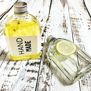 Einzigartige Ovale Weingläser Spirituosenflaschen für Likör und Alkohol mit Aluminiumfolie-Schraubverschlüssen Leere Glasflaschen - Product Image 5