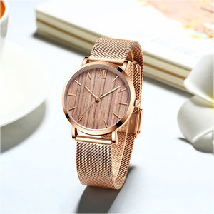 Classique décontracté bois visage cadran or rose bracelet mince montres femmes son et <span class=keywords><strong>sa</strong></span> montre reloj logo pointe personnaliser - Product Image 2
