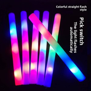 Đầy Màu sắc huỳnh quang LED ánh sáng kỹ thuật số thanh thanh lớn buổi hòa nhạc <span class=keywords><strong>Flash</strong></span> in logo cho Giáng sinh dịp Sponge <span class=keywords><strong>Foam</strong></span> Stick - Product Image 2