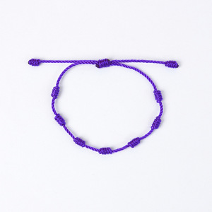 2025 gros Style bohème 7 noeuds rouge <span class=keywords><strong>corde</strong></span> Wrap à la main mignon porte-bonheur religieux alliage bijoux cadeau pour femmes hommes - Product Image 3