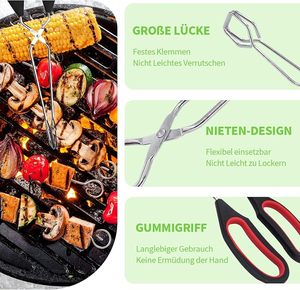 Wholesale 2Pcs Stainless Steel Scissor <b>BBQ</b> Tongs Set Insulated Handle Outdoor Grill Kitchen Buffet Accessory 9 11 Inch Silver - Product Image 6