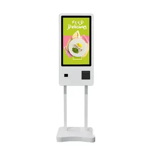 Kiosque de paiement <span class=keywords><strong>en</strong></span> libre-service avec écran LCD, lecteur de code QR, imprimante de reçus pour station-service, montage mural pour restaurant, 24 pouces, Android - Product Image 1