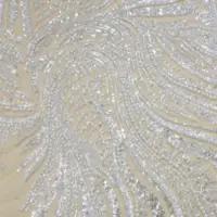 Robe de mariée brodée à paillettes, avec perles, en tissu en dentelle