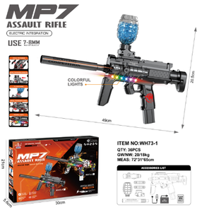 Fusil d'assaut électrique à gel 701er MP7 en plastique pour enfants de 8 à 13 ans, thème sportif, jouet unisexe - Product Image 3