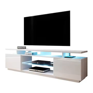 Meuble TV moderne de style nordique avec éclairage pour petits salons - Product Image 2