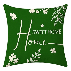 Ensemble de housses de coussin irlandaises pour la Saint-Patrick, motif trèfle porte-bonheur, en <span class=keywords><strong>lin</strong></span> - Product Image 4