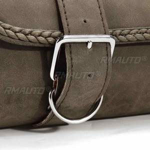 Sacoche de fourche de moto en cuir PU imperméable, forme baril vintage, pour guidon ou selle - Product Image 6