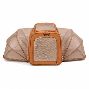 Sac à dos de transport pour chat pliable à double expansion, respirant, en tissu Oxford et maille, sac de <span class=keywords><strong>voyage</strong></span> pour animaux de compagnie, à porter à la main ou à l'épaule, pour chats de 3 à 5 kg - Product Image 1