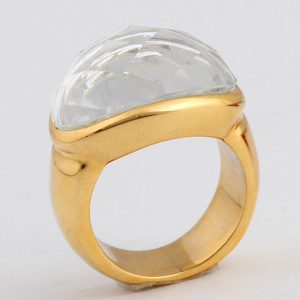 Fashion <b>Rings</b> <b>Gold</b> Crystal Bezel <b>Set</b> Geometric Shape U Shaped <b>Ring</b> Gift Jewelry - Product Image 2