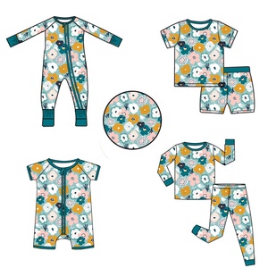 All'ingrosso pagliaccetto personalizzato in viscosa di bambù 95% personalizzato per i <span class=keywords><strong>neonati</strong></span> grazioso maglione pigiama pigiama abbigliamento per bambini Set con cerniera - Product Image 5