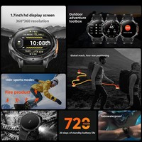Reloj Inteligente, Llamadas, Posicionamiento GPS, Resistente al Agua, Batería de Gran Capacidad, 1.7 Pulgadas, Multifuncional para Deportes al Aire Libre y Correr