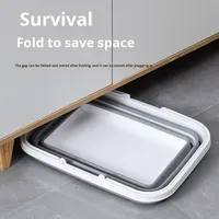 Nouvelle corbeille de rangement pliable moderne en plastique PP, forme rectangulaire, multifonctionnelle pour salle de bain, jouets et articles divers