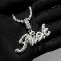 Bijoux Hip Hop pour Hommes : Chaîne avec Pendentif Lettre Personnalisée en Moissanite VVS LAB et Diamants Sertis