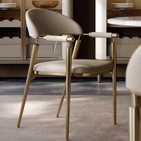 Chaises de salle à manger tendance pour la maison et l'hôtel, chaises dorées pour salle à manger, meubles de salle à manger modernes, chaises de salle à manger en cuir de luxe