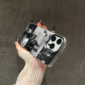 Custodia per <span class=keywords><strong>iPhone</strong></span> 15 Pro Max 14 13 12 11 XS XR con Design di Lusso, Frammenti d'Arte Retrò, Effetto Vissuto, Rigida Argento Antiurto - Product Image 3