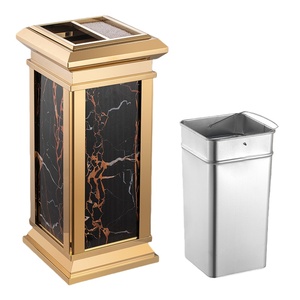 Instalación pública Cubo de basura de acero inoxidable Cubo de basura duradero de gran capacidad Contenedor de basura moderno para vestíbulo de hotel y oficina - Product Image 1