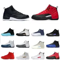 Erkekler basketbol ayakkabıları sneakers bir aIRe jordan 12 retro ayakkabı beyaz eziyet Royalty ters grip oyun koyu basketbol tarzı ayakkabı
