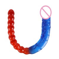 Articles pour adultes : Jouet sexuel réaliste double extrémité, Dildos flexibles en gelée, Pénis, Plug anal, Masseur, Stimulation du point G