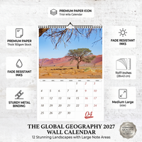 Calendrier vertical 2027 Patrimoine Géographique Mondial Paysages Naturels Créatif Personnalisé pour la Maison et l'Entreprise avec Logo sur Papier Couché