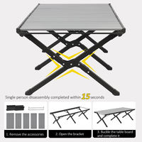 Table de camping portable modulaire en aluminium à 5 unités, table de barbecue réglable et pliable, table de cuisine d'extérieur pour pique-nique