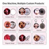 Machine à badges ronds manuelle 58 mm 2026 – Nouveauté ! Pour aimants de réfrigérateur, porte-clés, miroirs et produits personnalisés DIY