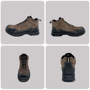 <span class=keywords><strong>Scarpe</strong></span> <span class=keywords><strong>Antinfortunistiche</strong></span> in <span class=keywords><strong>Pelle</strong></span> <span class=keywords><strong>Scamosciata</strong></span> Goffrata Antistatiche Antiscivolo a Taglio Medio per Miniera, Industria, Fabbrica e Costruzioni - Product Image 2