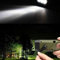 Senter Darurat Mini Tenaga Surya LED Multifungsi Tahan Air Plastik IP65 Grosir untuk Luar Ruangan, Dapat Diisi Ulang USB dengan Engkol Tangan