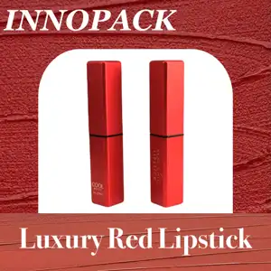 Hochwertiges quadratisches leeres lippenstiftrohr rotes lippenstiftrohr make-up für frauen