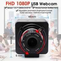Kamera CCTV Keamanan ELP 4mm Mikro 1080P OV2710 Kamera Web USB 120FPS Kecepatan Tinggi Mini Kamera Web dengan Dudukan Tripod
