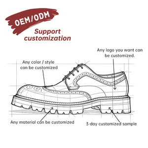 OEM Custom Men's Business Lace-up Formal Shoes <b>Pointed</b> <b>Flat</b> Cowhide Upper Waterproof Breathable Anti-Slippery Comfort Laser - Product Image 3