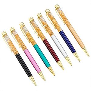 Bolígrafo de Metal con Bola de Cristal de 1.0 mm, Copos Dorados Flotantes en el Interior, Líquido con Láminas de Oro Brillante, Logotipo Personalizado, Regalo Promocional - Product Image 1