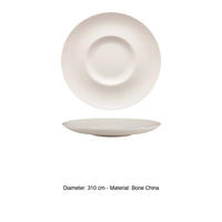Athens Bone China Flacher Teller 31 cm mit Rand Gourmet Gural -6