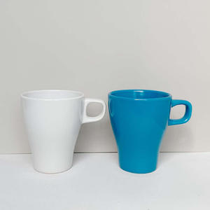 Custom Ceramic <b>Mug</b> Curved Shape With Handle Single Cup Promotional Drinkware Zibo Origin Part Number 7111 - Product Image 4