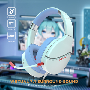 Sades Spower Tai nghe chơi game PC PS4 Xbox có dây âm thanh vòm có thể tháo rời âm thanh nổi qua tai thoải mái nhẹ - Product Image 5