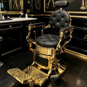 เก้าอี้หนังสังเคราะห์สำหรับช่างตัดผมชายหนังแท้ปรับขนาดได้ - Product Image 2