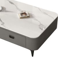 Console multimédia moderne avec plateau en pierre frittée, tiroirs de rangement et pieds dorés pour salon, faible MOQ