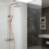 Fabricant Kaiping Ensemble de robinets de bain et douche de luxe pour toilettes pluie thermostatique or