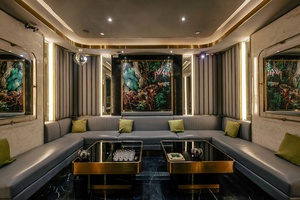Conjunto de muebles de <span class=keywords><strong>Bar</strong></span> de diseño de pared Interior de club nocturno, barra de cerveza Led de acero inoxidable, mesas y sillas de <span class=keywords><strong>Bar</strong></span> alto para restaurante - Product Image 4