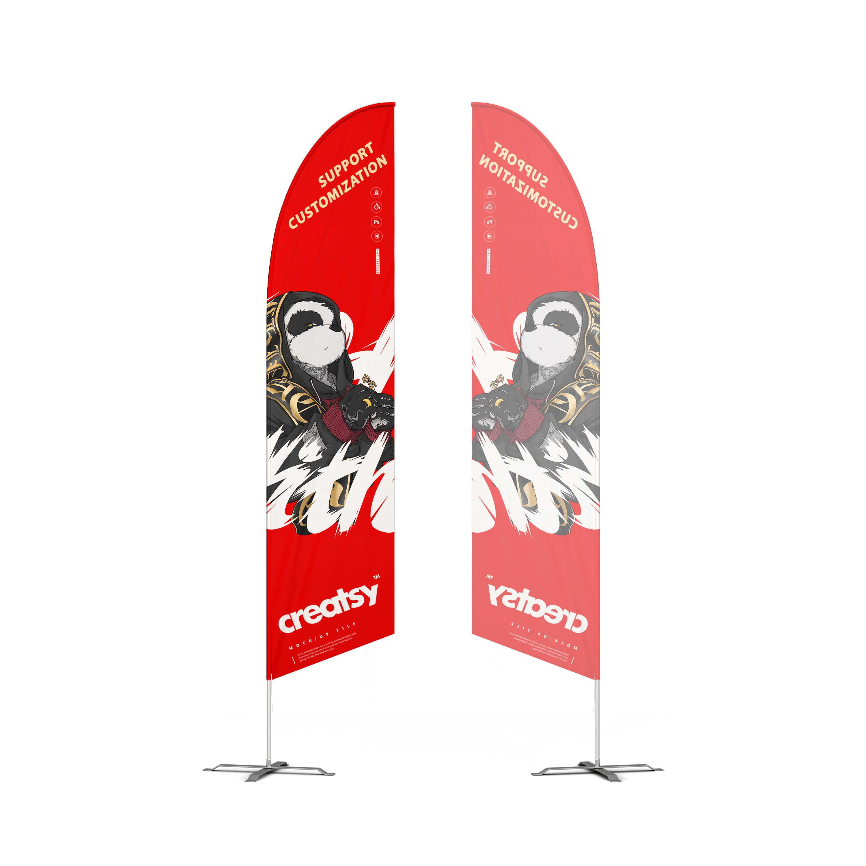 Forme de plume - Simple face