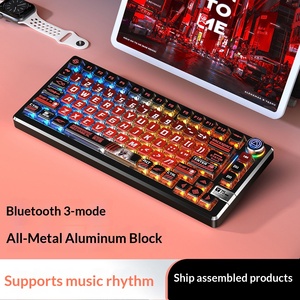 Blue Tooth <b>Wireless</b> Tri-Mode Mechanical <b>Keyboard</b> Metal Panel Wired Combo for PC E-Sports Gaming - Product Image 4