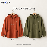Sweat-shirt décontracté pour homme OEM ODM avec ourlet incurvé, logo personnalisé, fentes latérales, épaules tombantes, poche kangourou, marque privée