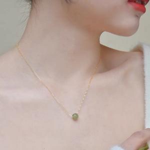 Natural Hotan Jade Freshwater Pearl <b>Necklace</b> for Women 925 Silver with Simple <b>Pendant</b> New <b>Fine</b> Charms & Chain - Product Image 3