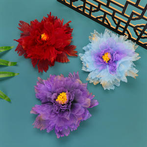 Corona de Pelo Hanfu Hecha a Mano de Lujo, Organza con Gran Peonía, Tocado de Novia de la Dinastía Tang para <span class=keywords><strong>Mujer</strong></span> - Product Image 6