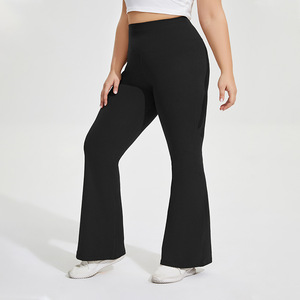 <span class=keywords><strong>Leggings</strong></span> de Yoga <span class=keywords><strong>Acampanados</strong></span> para Mujer Tallas Grandes con LOGO Personalizado, Efecto Segunda Piel, Cintura Alta, Levantamiento de Glúteos, Ropa Deportiva para Fitness y Yoga - Product Image 4